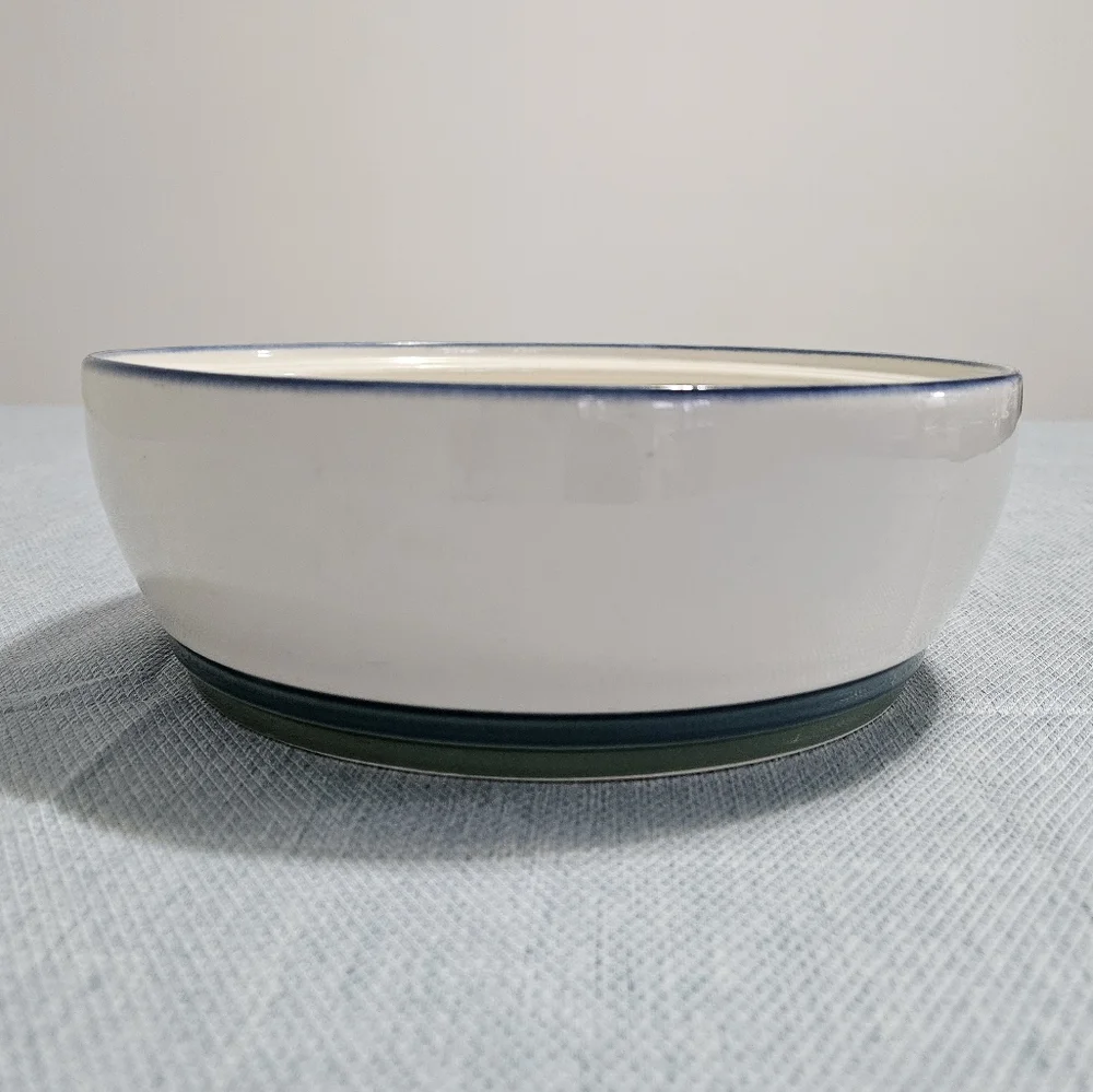 Pfaltzgraff Ocean Breeze Lg. Round Casserole 2 QT Baking Stoneware USA Cream 9